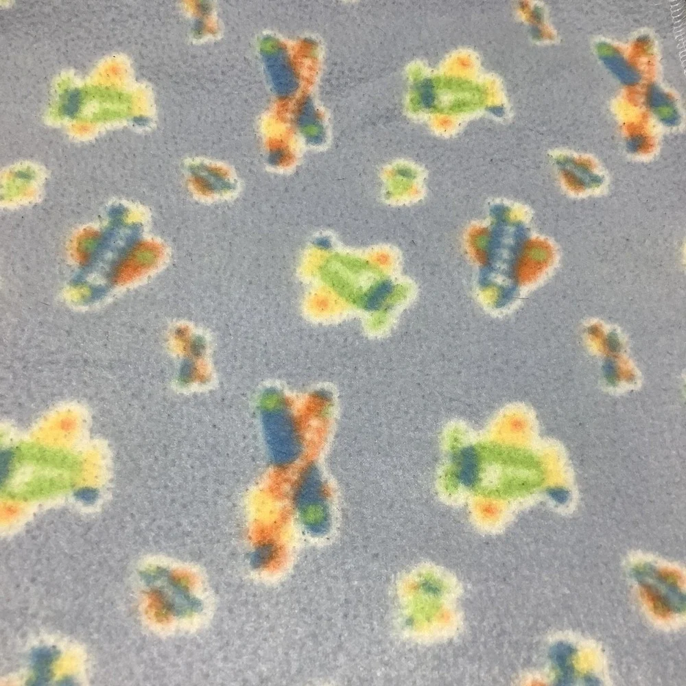 Small Wonders Blue Fleece Airplane Baby Blanket 30